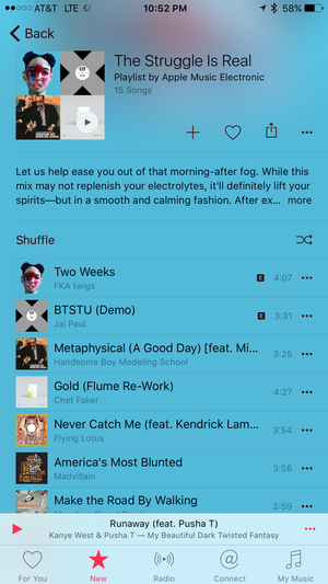 apple music hangover