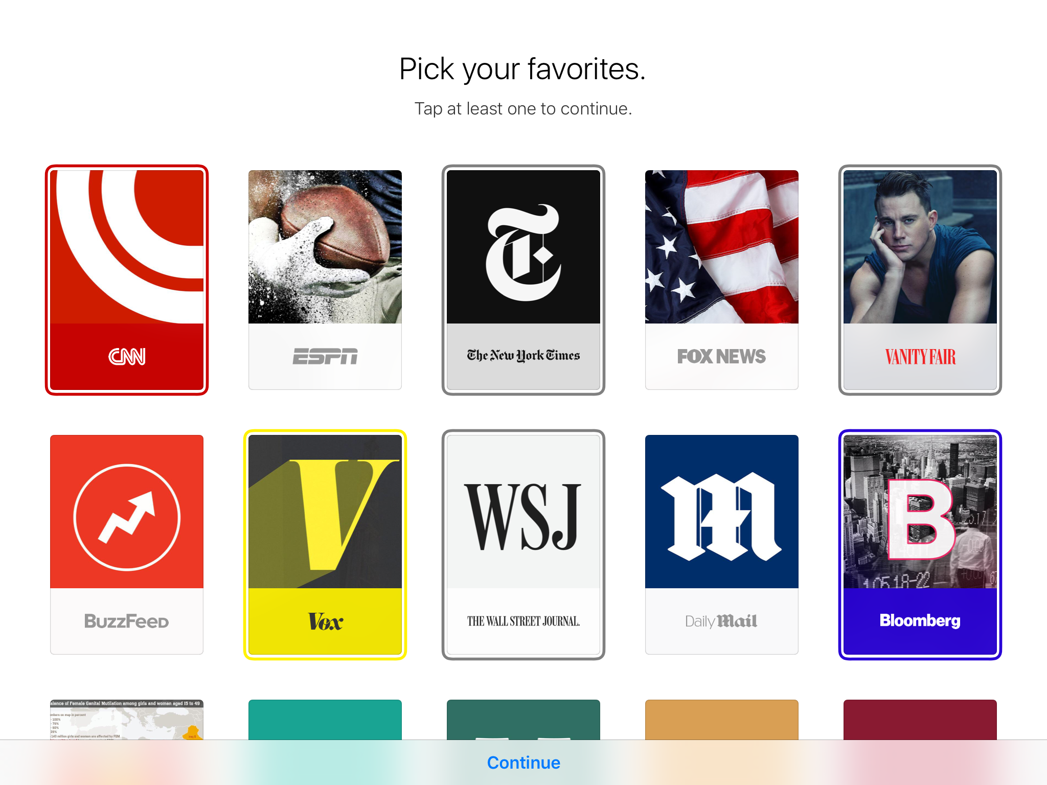 apple news ios 9 pick your favorites