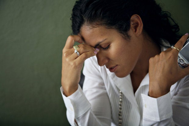 business women stressed worried