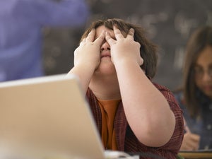 computer anger frustration schoolkid