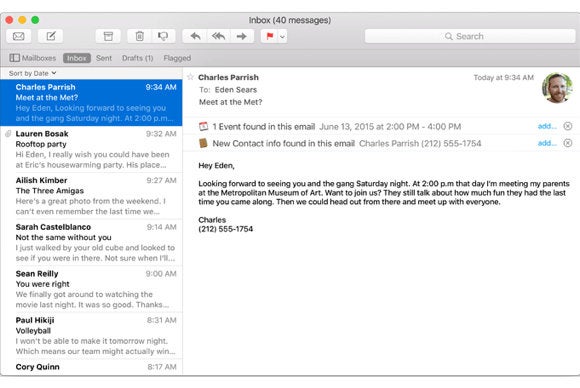 el capitan apple mail picks