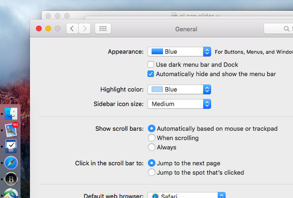 el capitan bye menu bar