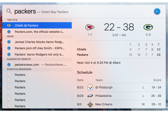 el capitan spotlight packers