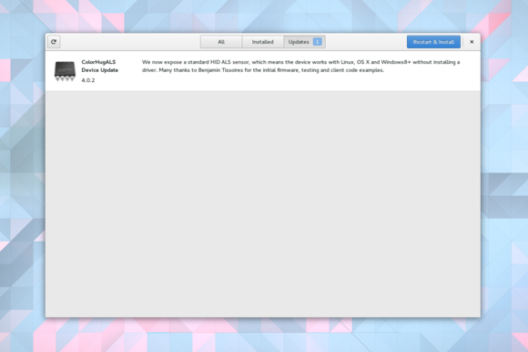 firmware updates GNOME 3.18