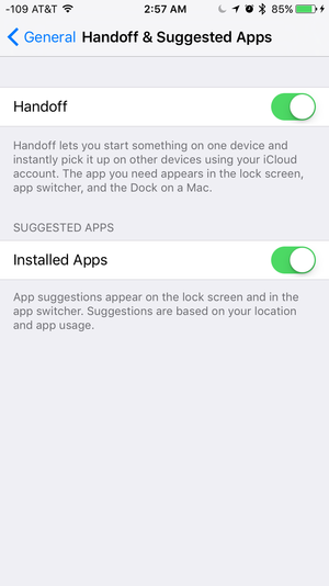 ios9 settings suggested apps