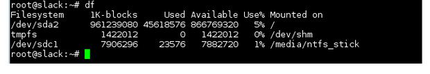 Linux NTFS df command
