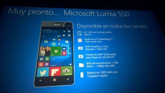 lumia 550 slide