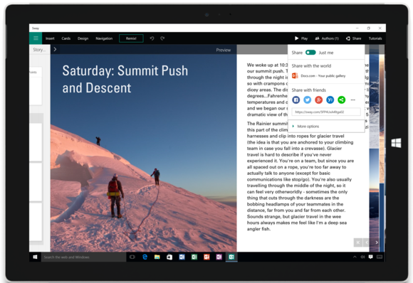 office 2016 review sway demo shot