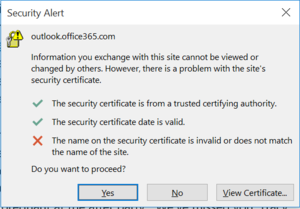 office 365 review security error