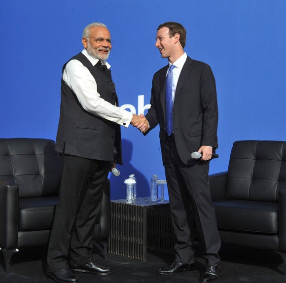 Modi and Zuckerberg at Facebook