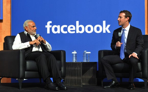 Modi and Zuckerberg at Facebook