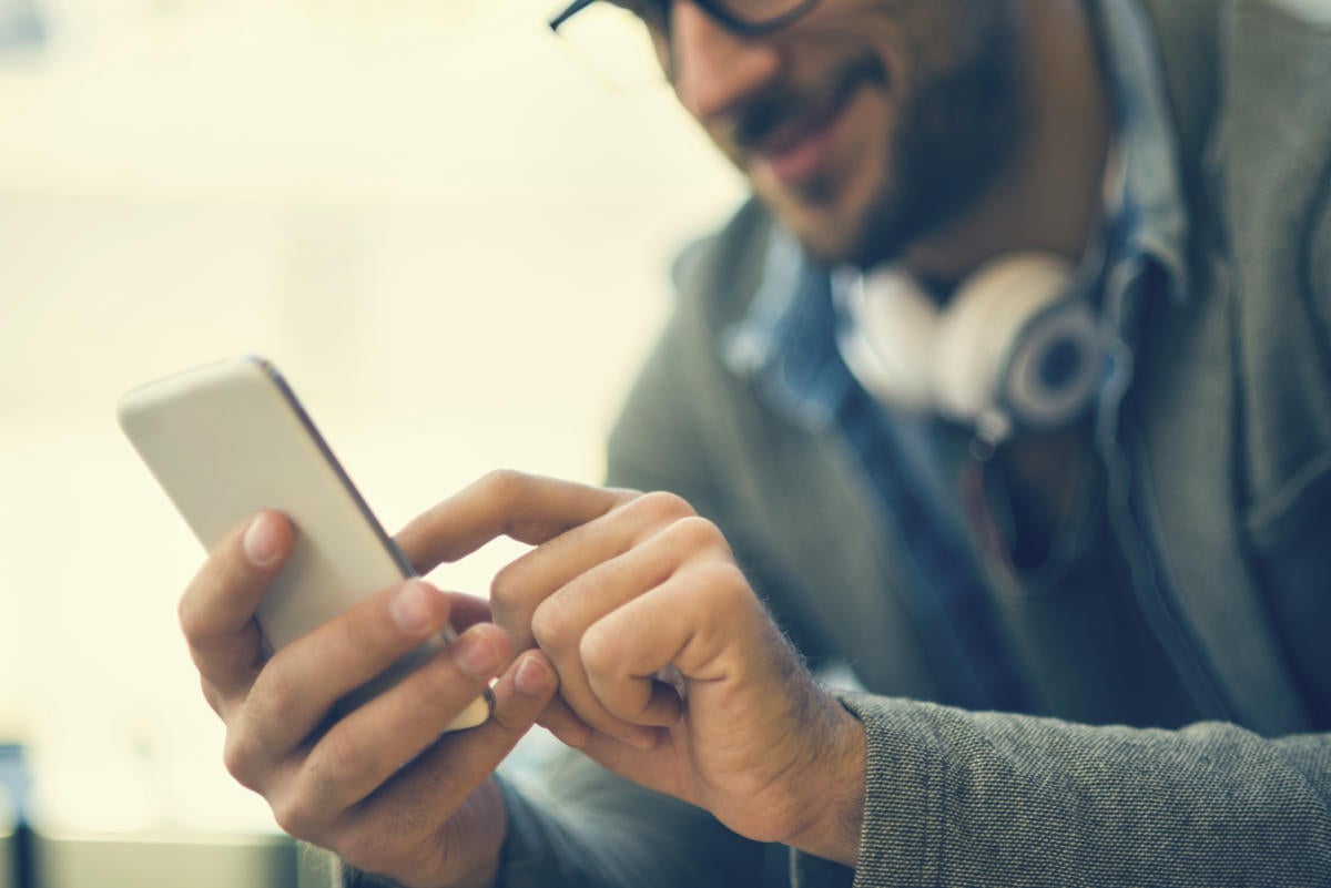 mobile phone with headphones