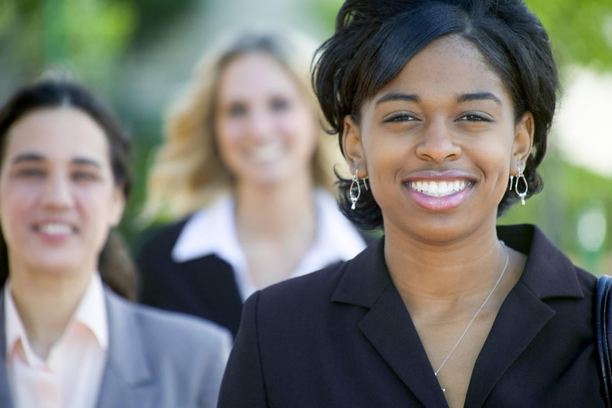 smiling business woman black african