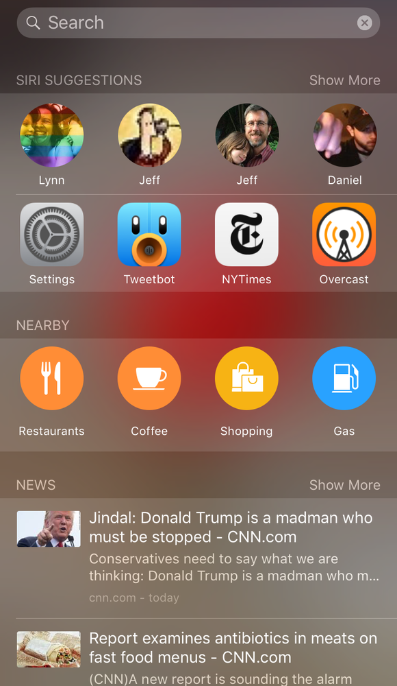 spotlight ios9 proactive search