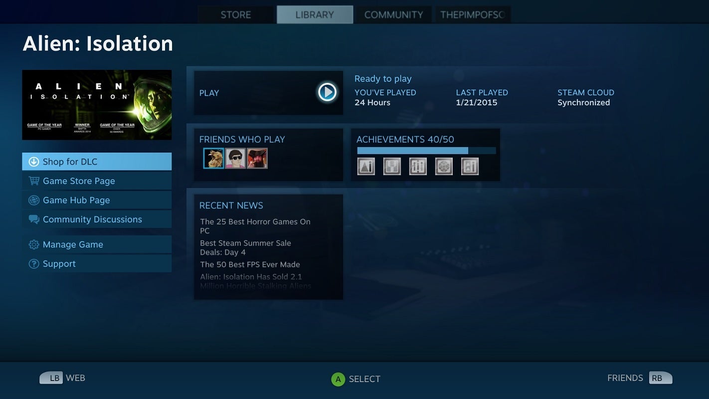 Steam Big Picture Overhaul Helps You Deal With Your Massive Backlog Pcworld