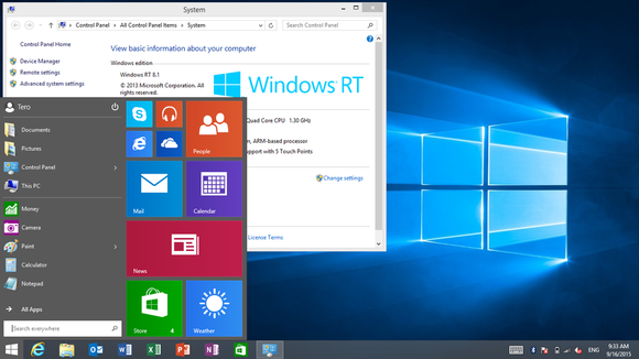 Windows RT update brings a Windows 10-like Start menu to Surface