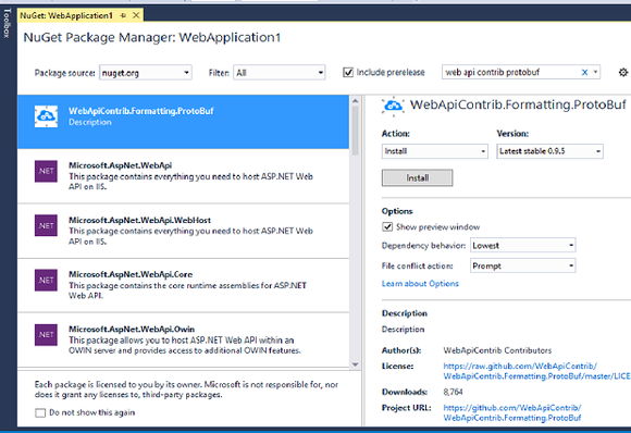 Working with Protobuf in Web Api