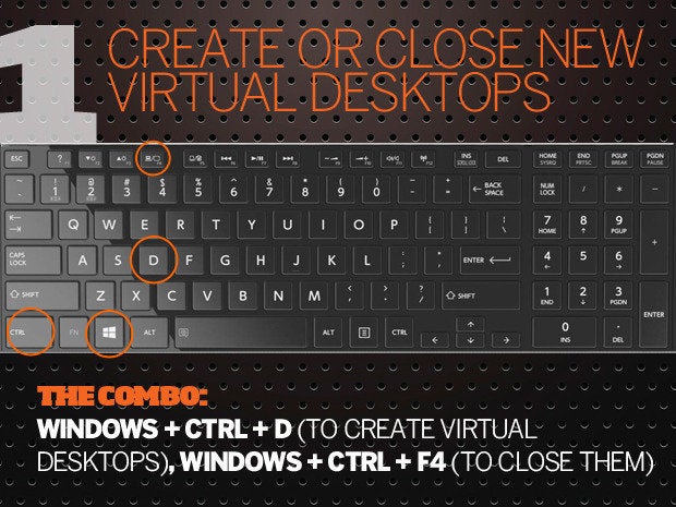 10 Windows 10 keyboard shortcuts - 1 - virtual desktops