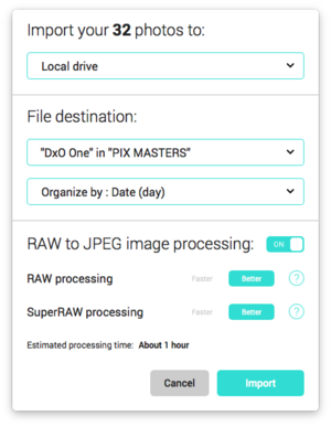 20 screenshot dxo connect import dialog