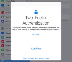 2fa invitation screen ios