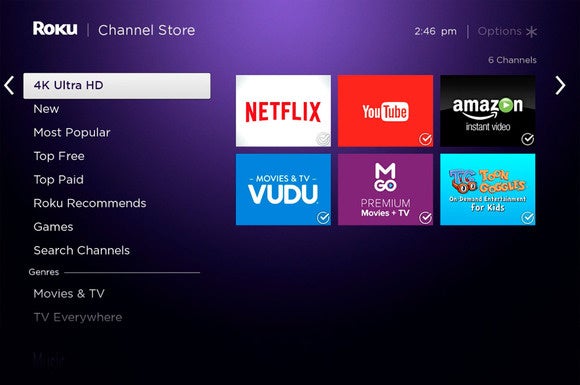 Roku 4 user interface