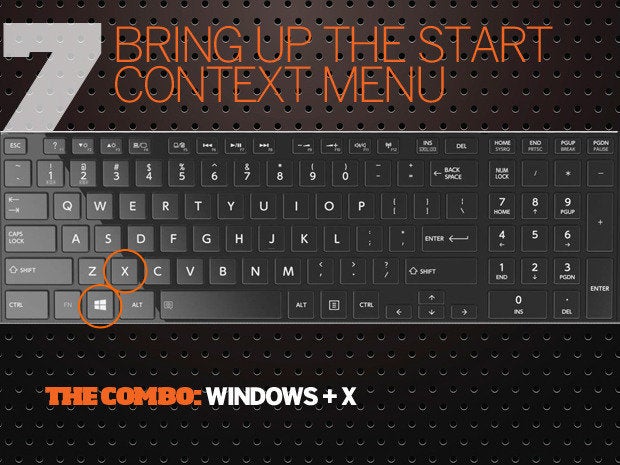 10 Windows 10 keyboard shortcuts - 7 - bring start context menu