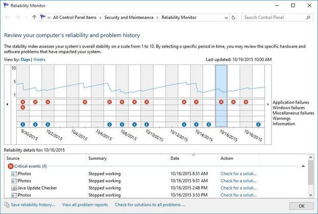 windows 10 reliability monitor - figure 3
