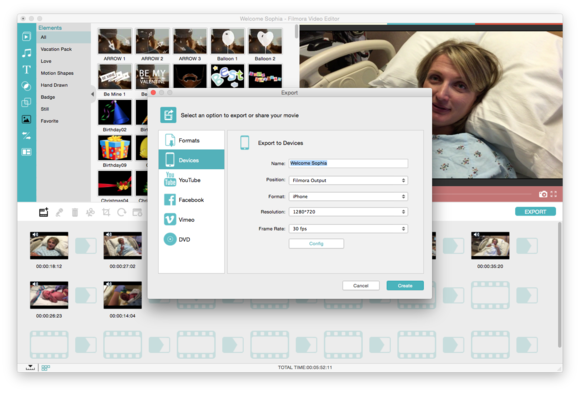 filmora video editor export