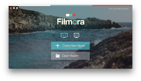 filmora video editor launch screen
