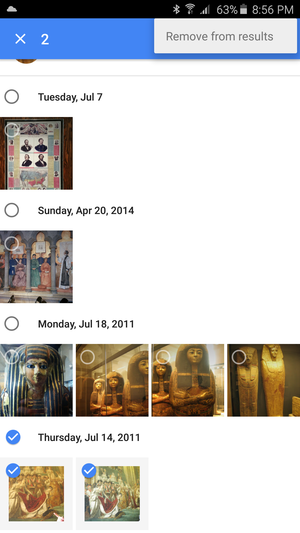 google photos remove from results