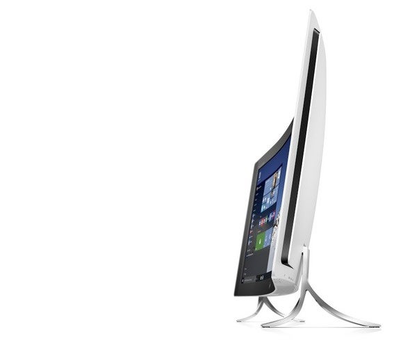 hp envy curved all in one left facing profile