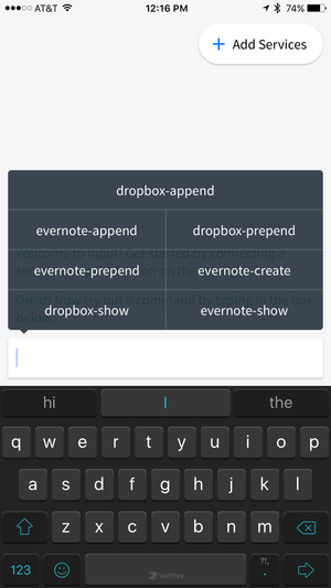 input commands