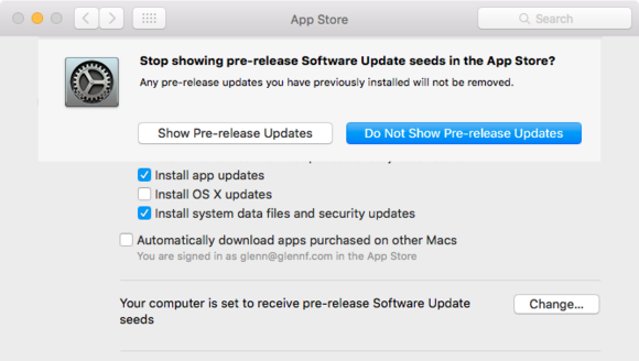 opt out of mac os beta program