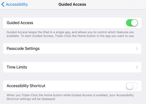 mac911 guided access setting
