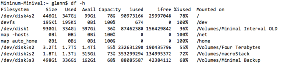 mac911 os x df terminal