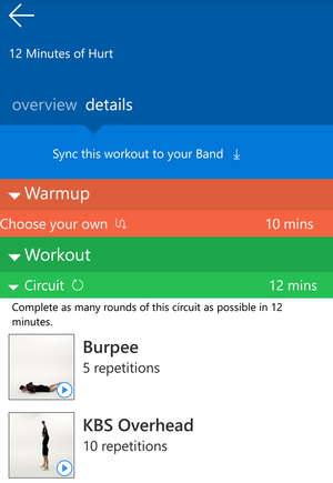 Microsoft Band 2 guided workouts