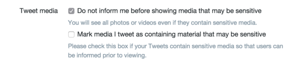 twitter tips sensitive material