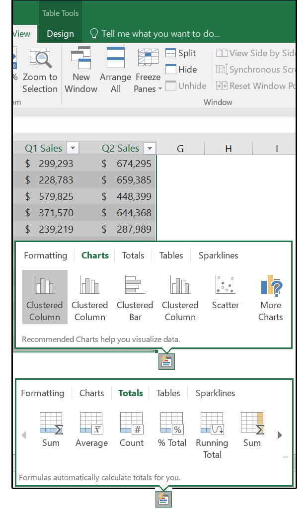 how do i get the quick analysis button on excel