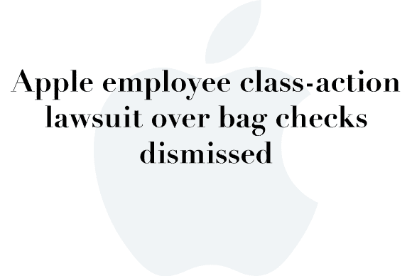 apple dismissed lawsuit bag check