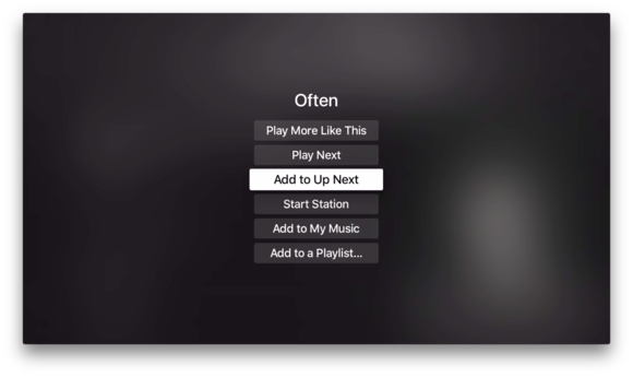 apple tv music up next