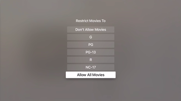 appletv settings restrictions movies