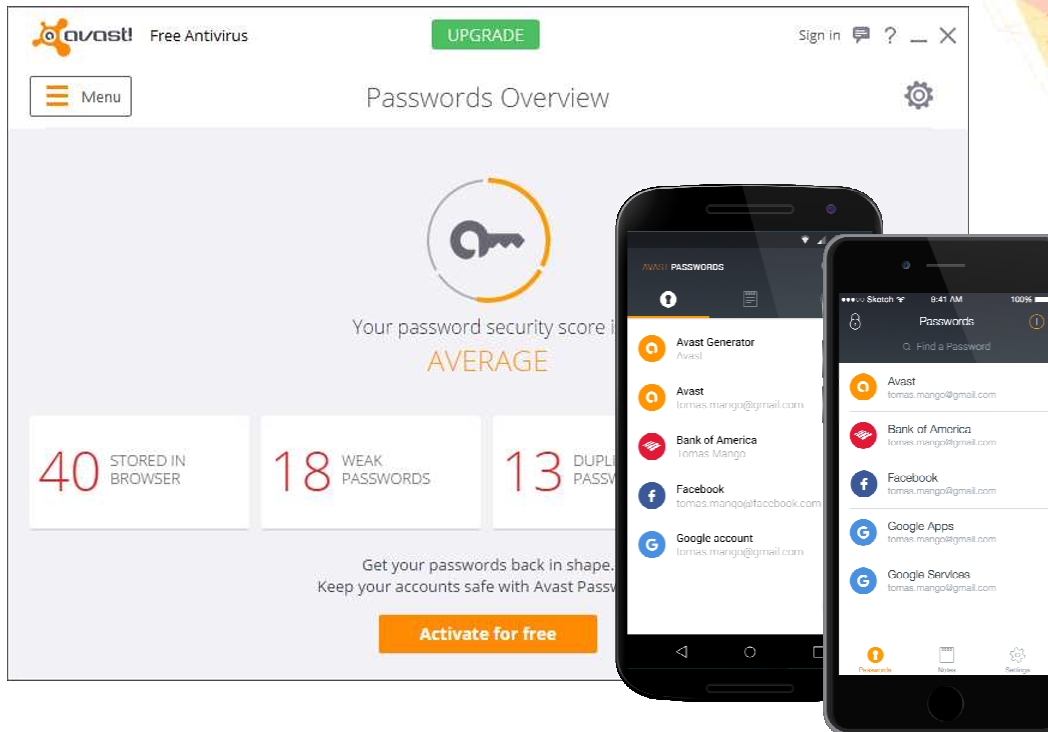 view avast passwords