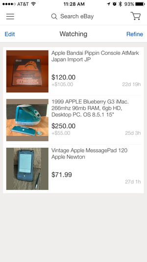 ebay app watching