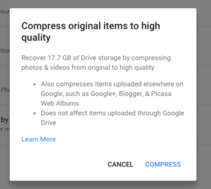 google photos compress