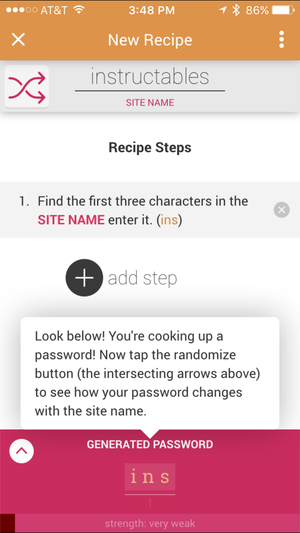 password chef steps