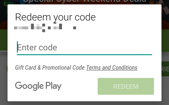 redeem code