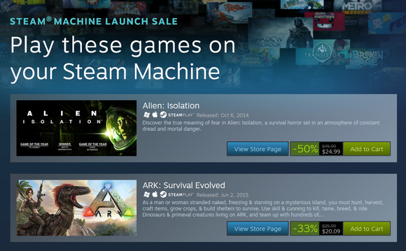 Steam Machine Launch Sale