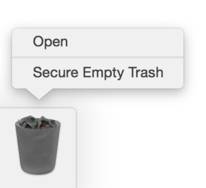 secure empty trash mac not working
