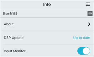 shure motiv app info pane