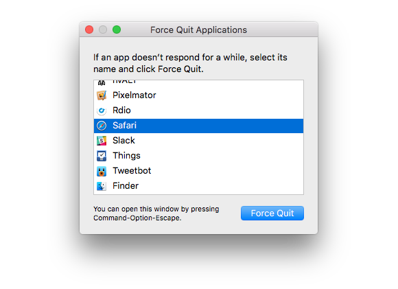 force quit safari